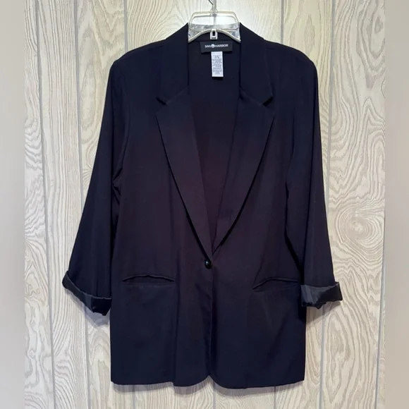 Sag Harbor Women's Size 16 Vintage Blazer Jacket Black - Picture 1 of 4